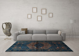 Machine Washable Persian Light Blue Traditional Rug in a Living Room, wshtr3094lblu
