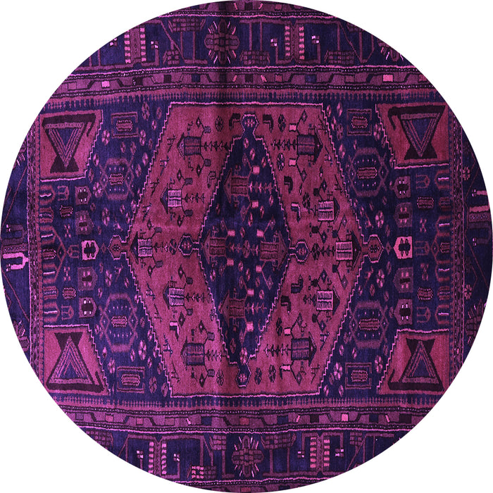 Round Persian Purple Traditional Rug, tr3094pur