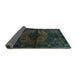 Sideview of Persian Turquoise Traditional Rug, tr3094turq