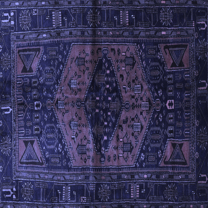 Square Persian Blue Traditional Rug, tr3094blu