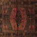 Square Persian Brown Traditional Rug, tr3094brn