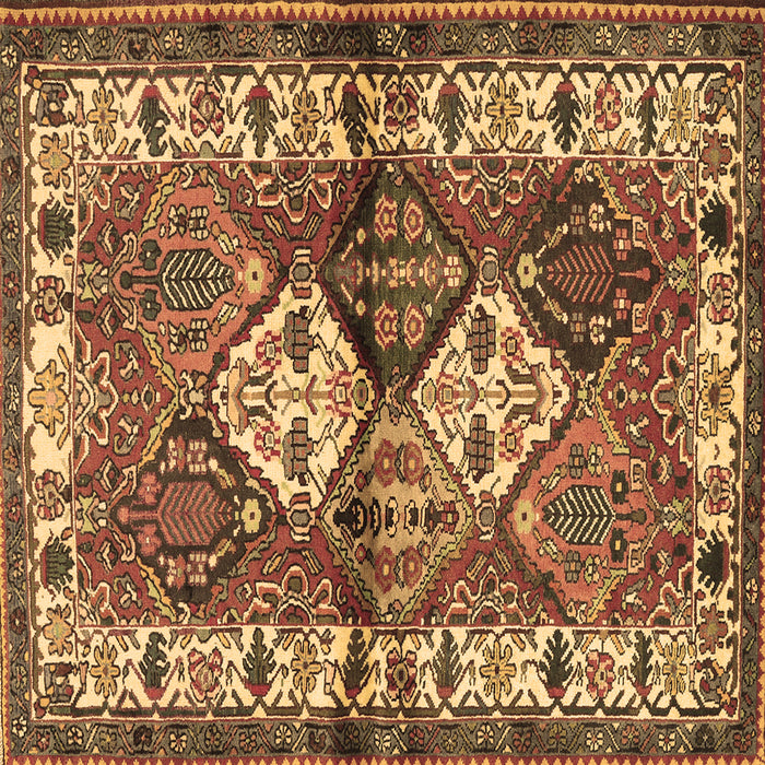 Square Persian Brown Traditional Rug, tr3095brn