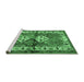 Sideview of Machine Washable Persian Emerald Green Traditional Area Rugs, wshtr3095emgrn