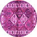 Round Persian Pink Traditional Rug, tr3095pnk