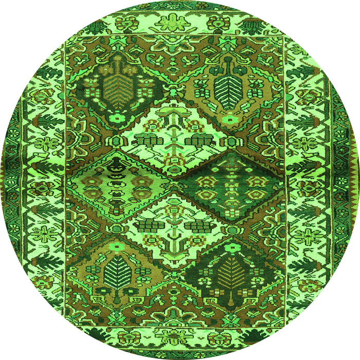 Square Persian Green Traditional Rug, tr3095grn