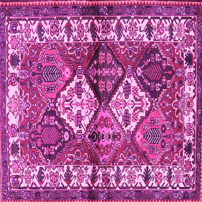 Square Machine Washable Persian Pink Traditional Rug, wshtr3095pnk