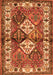 Serging Thickness of Machine Washable Persian Orange Traditional Area Rugs, wshtr3095org