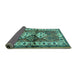 Sideview of Persian Turquoise Traditional Rug, tr3095turq