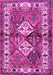 Machine Washable Persian Pink Traditional Rug, wshtr3095pnk