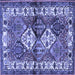 Square Persian Blue Traditional Rug, tr3095blu