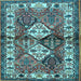Square Persian Light Blue Traditional Rug, tr3095lblu