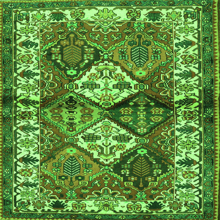 Serging Thickness of Persian Green Traditional Rug, tr3095grn