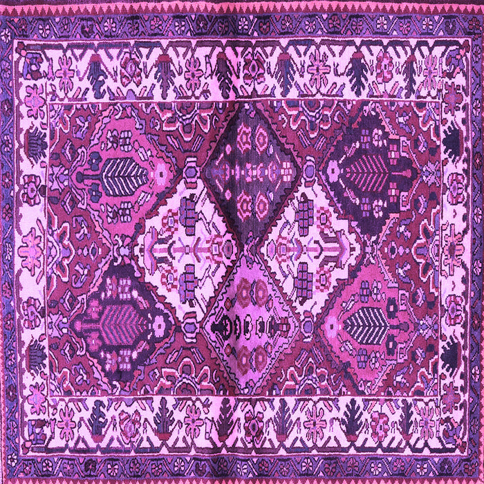Square Machine Washable Persian Purple Traditional Area Rugs, wshtr3095pur
