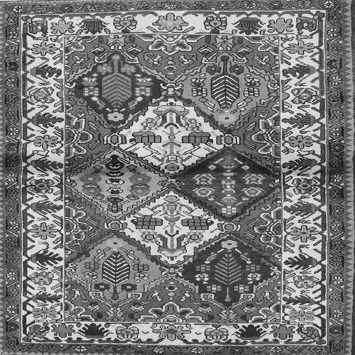 Round Machine Washable Persian Gray Traditional Rug, wshtr3095gry