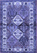 Machine Washable Persian Blue Traditional Rug, wshtr3095blu