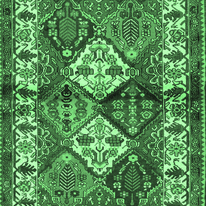 Machine Washable Persian Emerald Green Traditional Area Rugs, wshtr3095emgrn