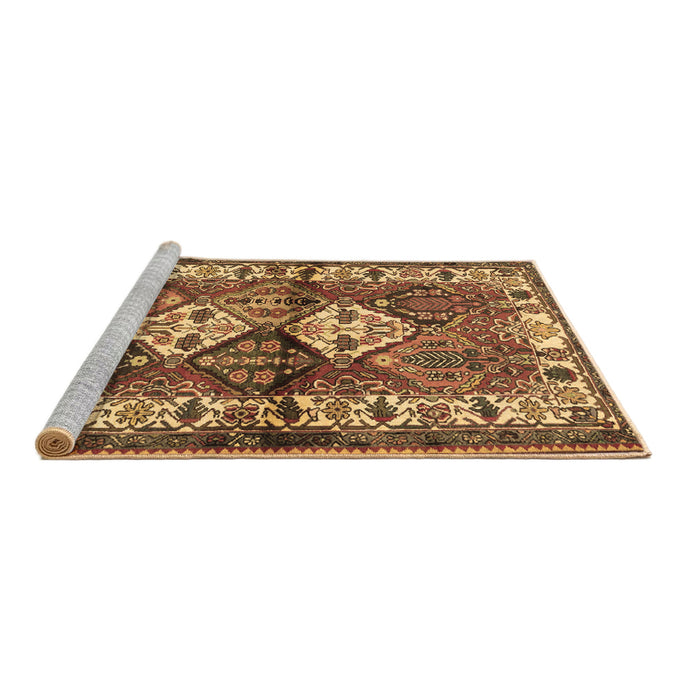 Sideview of Machine Washable Persian Brown Traditional Rug, wshtr3095brn