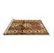 Sideview of Machine Washable Persian Brown Traditional Rug, wshtr3095brn