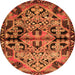 Square Persian Orange Traditional Rug, tr3096org