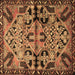 Square Persian Brown Traditional Rug, tr3096brn