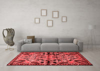 Machine Washable Persian Red Traditional Rug, wshtr3096red