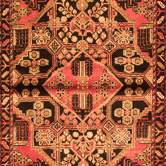 Serging Thickness of Machine Washable Persian Orange Traditional Area Rugs, wshtr3096org