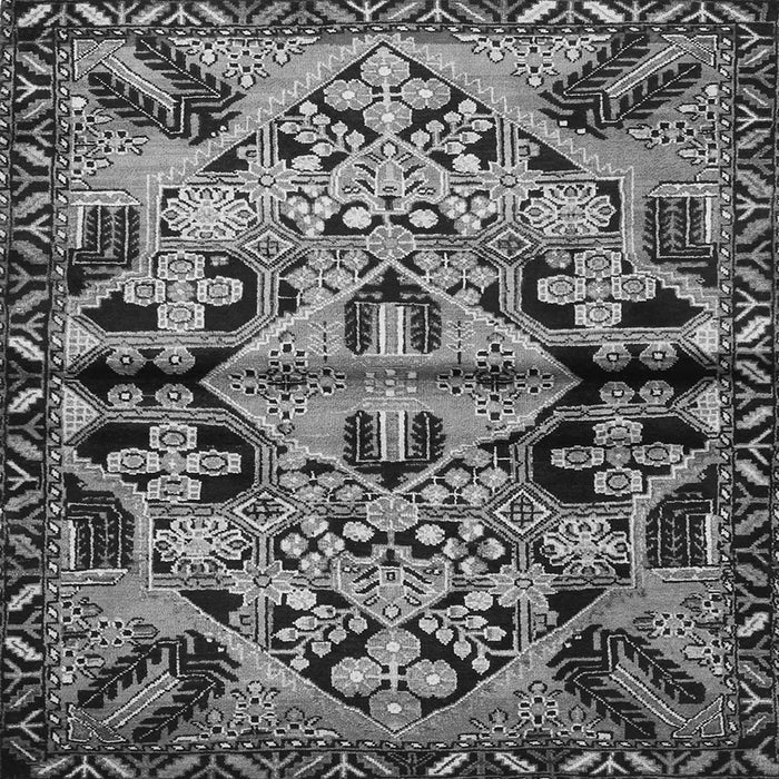 Round Machine Washable Persian Gray Traditional Rug, wshtr3096gry