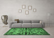 Machine Washable Persian Emerald Green Traditional Area Rugs in a Living Room,, wshtr3096emgrn