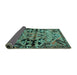 Sideview of Persian Turquoise Traditional Rug, tr3096turq