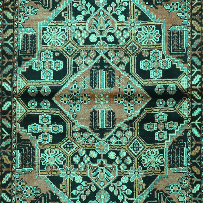Machine Washable Persian Turquoise Traditional Area Rugs, wshtr3096turq