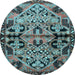 Round Persian Light Blue Traditional Rug, tr3096lblu