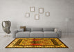 Machine Washable Persian Yellow Traditional Rug in a Living Room, wshtr3097yw