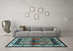 Machine Washable Persian Light Blue Traditional Rug in a Living Room, wshtr3097lblu