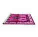 Sideview of Machine Washable Persian Pink Traditional Rug, wshtr3097pnk