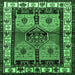 Square Machine Washable Persian Emerald Green Traditional Area Rugs, wshtr3097emgrn