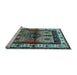 Sideview of Machine Washable Persian Light Blue Traditional Rug, wshtr3097lblu