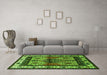 Machine Washable Persian Green Traditional Area Rugs in a Living Room,, wshtr3097grn