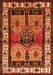 Serging Thickness of Machine Washable Persian Orange Traditional Area Rugs, wshtr3097org