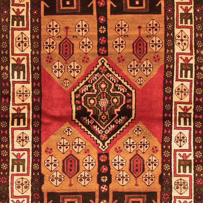 Serging Thickness of Machine Washable Persian Orange Traditional Area Rugs, wshtr3097org