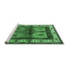 Sideview of Machine Washable Persian Emerald Green Traditional Area Rugs, wshtr3097emgrn