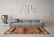 Machine Washable Persian Brown Traditional Rug in a Living Room,, wshtr3097brn