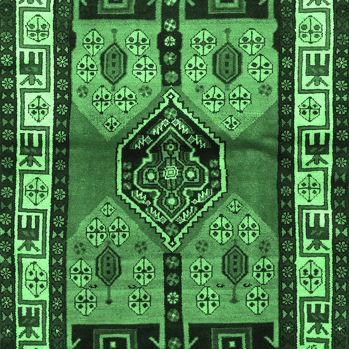 Machine Washable Persian Emerald Green Traditional Area Rugs, wshtr3097emgrn