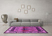 Machine Washable Persian Purple Traditional Area Rugs in a Living Room, wshtr3097pur