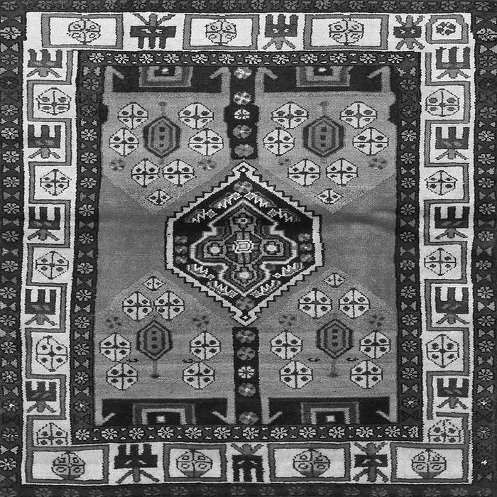 Round Machine Washable Persian Gray Traditional Rug, wshtr3097gry