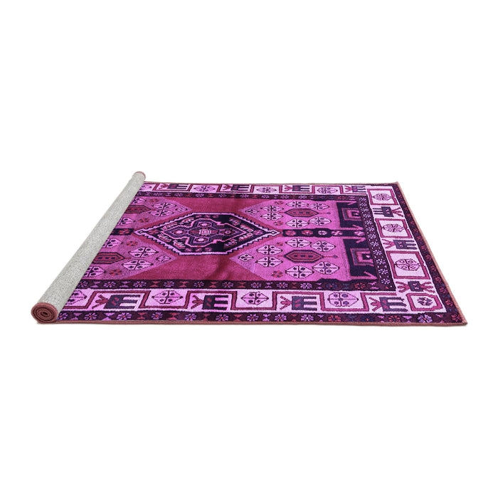 Sideview of Machine Washable Persian Purple Traditional Area Rugs, wshtr3097pur