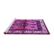 Sideview of Machine Washable Persian Purple Traditional Area Rugs, wshtr3097pur