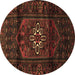 Round Persian Brown Traditional Rug, tr3098brn