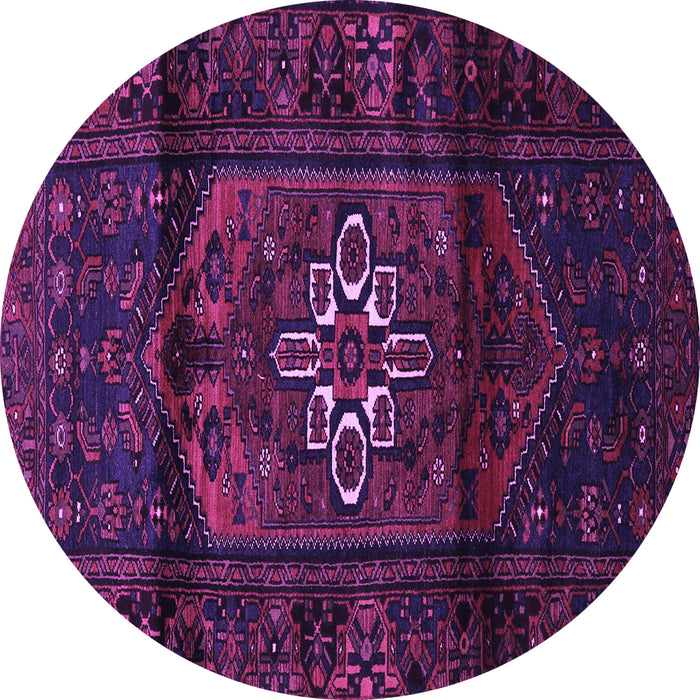 Round Persian Purple Traditional Rug, tr3098pur
