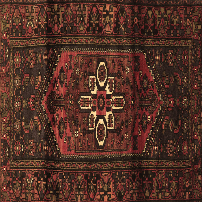 Square Persian Brown Traditional Rug, tr3098brn