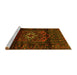 Sideview of Machine Washable Persian Yellow Traditional Rug, wshtr3098yw